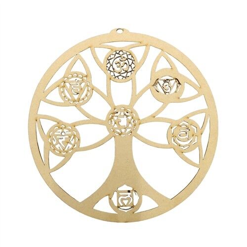 Wooden Crystal Grid Tree Of Life & 7 Chakras