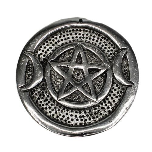 Incense Holder Triple Moon & Pentacle Antique Finish