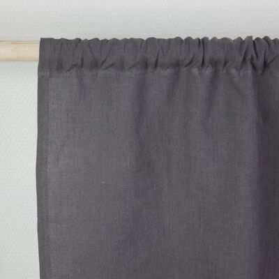 Rod pocket linen curtain in Charcoal - 53x76" / 135x193cm