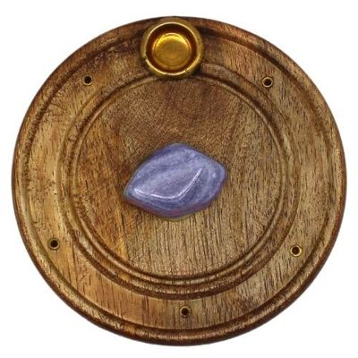 Porte-encens en bois de manguier Lapis Lazuli