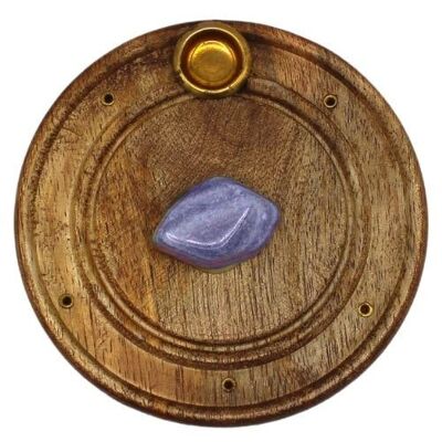 Porta incenso in legno di mango lapislazzuli