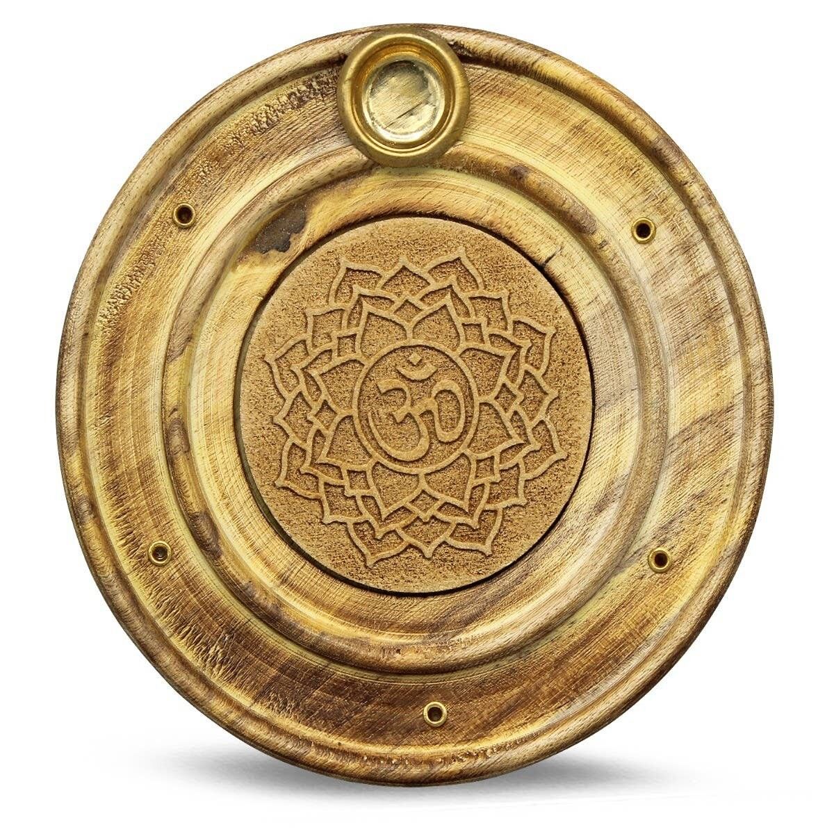 Portaincenso in legno Chakra della corona 10 cm