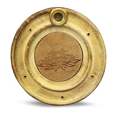 Porta incienso de madera Lotus 10 cm