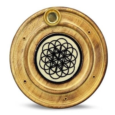 Wooden Incense Holder Seed Of Life 10 cm