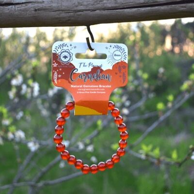 Carnelian beaded Bracelet 8 mm