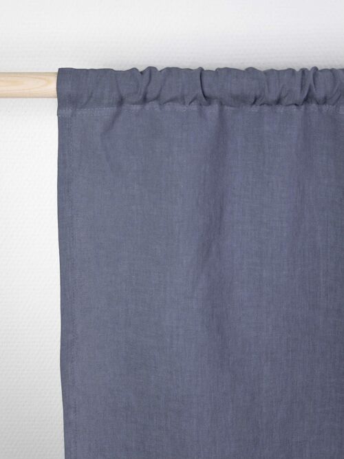 Rod pocket linen curtain in Blue Gray - 53x64" / 135x163cm