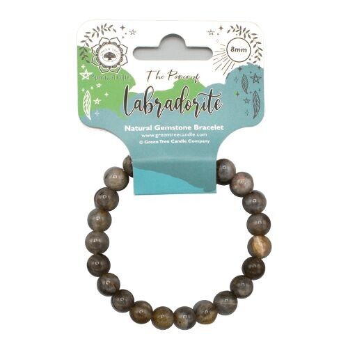 Bracciale con perline Labradorite 8 mm