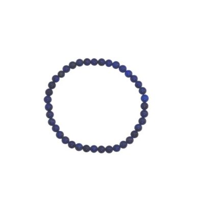 Bracciale con perline in lapislazzuli 4 mm