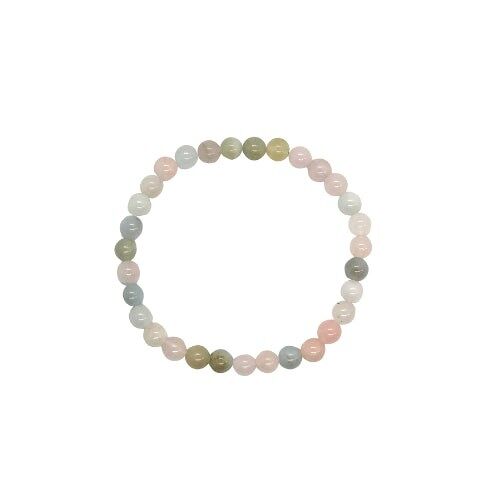 Morganite beaded Bracelet 6 mm