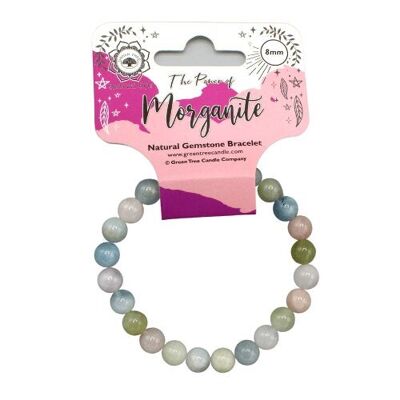 Bracciale in perline Morganite 8 mm