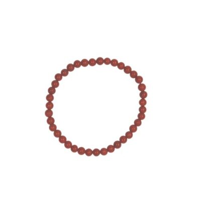 Bracciale di perline di diaspro rosso 4 mm