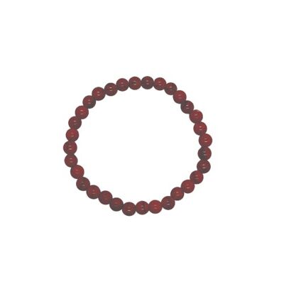 Bracciale di perline di diaspro rosso 6 mm
