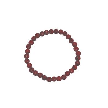 Bracelet Perles Jaspe Rouge 6 mm