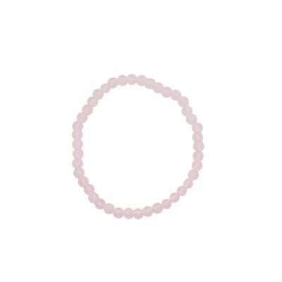 Bracciale con perline di Quarzo Rosa 4 mm