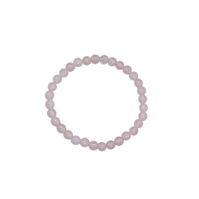 Bracciale con perline di Quarzo Rosa 6 mm