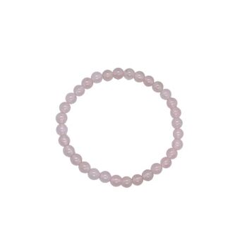 Bracelet perlé Quartz Rose 6 mm