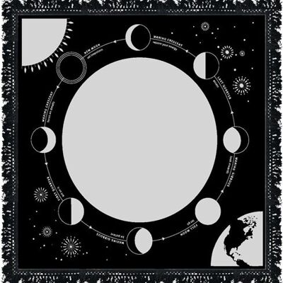 Altartuch Mondphase mit Globus 60X60 cm