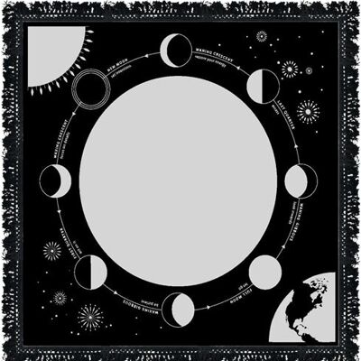Altar Cloth Moon Phase With Globe 60X60 cms