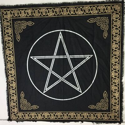 Mantel de algodon para altar 24 "x 24" PENTAGRAMA