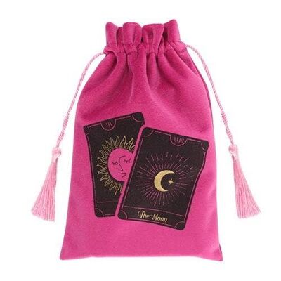 Pochette à cordon de serrage cartes de tarot rose