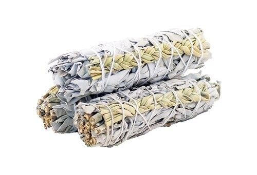 White Sage & Sweetgrass Smudge Stick 10cm (price per pc)