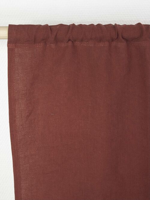 Rod pocket linen curtain in Terracotta - 53x64" / 135x163cm