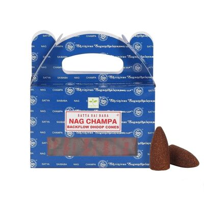 Satya Nag Champa Coni Dhoop di riflusso