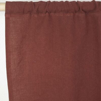 Rod pocket linen curtain in Terracotta - 53x96" / 135x244cm