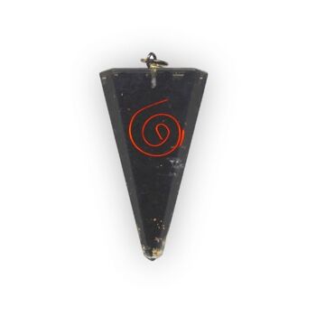 Pendentif Orgone Forme Triangle-Tourmaline Noire-Spirale