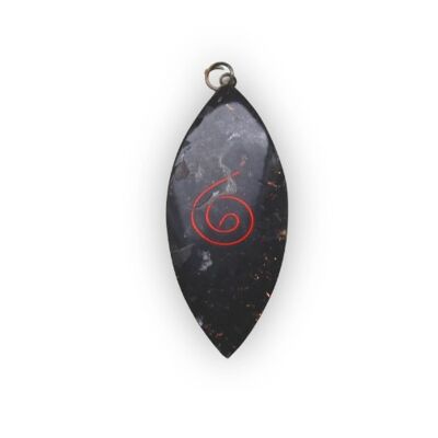 Ciondolo Orgone di forma ovale-shungite-spirale