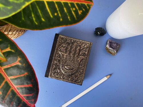 Journal With Metal Hand of Fatima 7x10cm