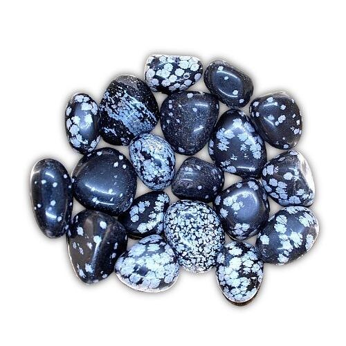 Snow Obsidian tumbled stone 250 gram