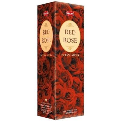 Hem Rose Rouge Carré (25 x 8 Bâtonnets)