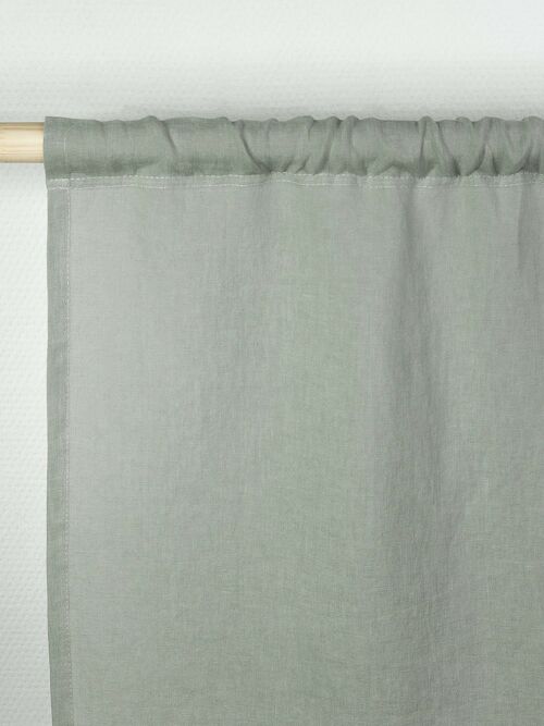 Rod pocket linen curtain in Sage Green - 53x76" / 135x193cm