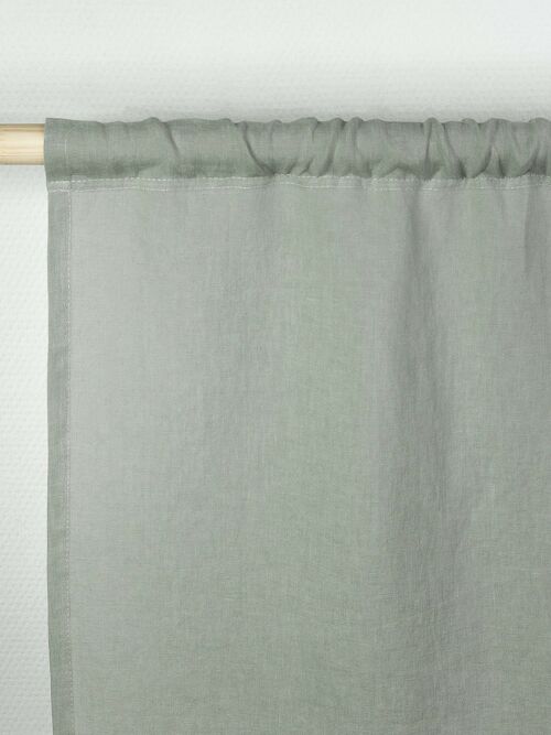 Rod pocket linen curtain in Sage Green - 53x96" / 135x244cm