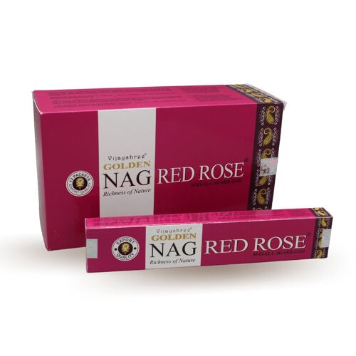 Golden Nag Red Rose Incense 15 grams