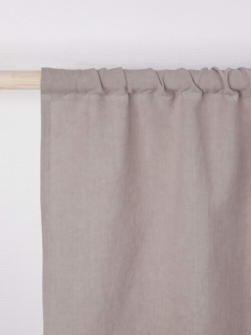 Rod pocket linen curtain in Beige - 53x64" / 135x163cm