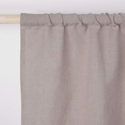 Rod pocket linen curtain in Beige - 53x64" / 135x163cm