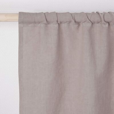 Rod pocket linen curtain in Beige - 53x90" / 135x229cm