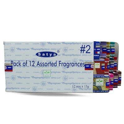 Satya Assorted Pack 2 Encens (12 boîtes) 15 grammes