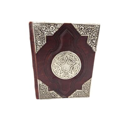 Leather Journal metal Pentacle 21 x 15 cm