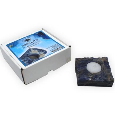 Sodalite tealight holder Hand made Bolivia