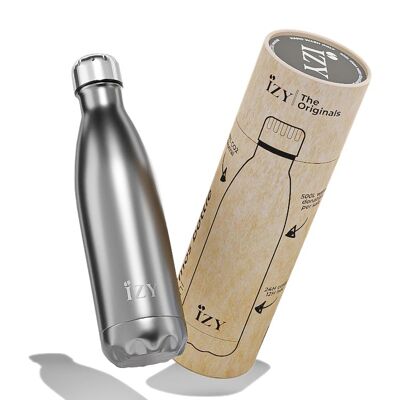 Botella termo Plata 500ML y botella para beber/botella de agua/termo/botella/aislado/agua/botella calentadora