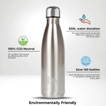 Bouteille thermos Argent 500ML & Gourde / bouteille d'eau / thermos / bouteille / isolée / eau / Bouteille chauffante 3