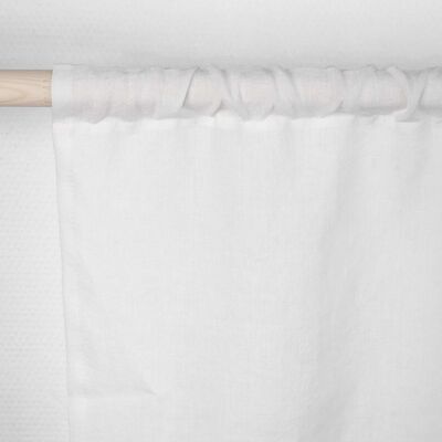 Rod pocket linen curtain in White - 53x84" / 135x213cm