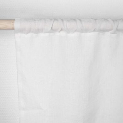 Rod pocket linen curtain in White - 53x90" / 135x229cm