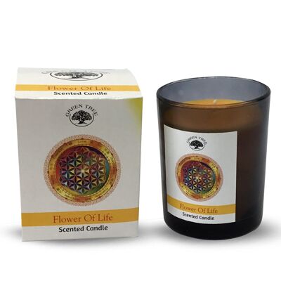 Vela Perfumada Green Tree Flower Of Life 210 Gramos