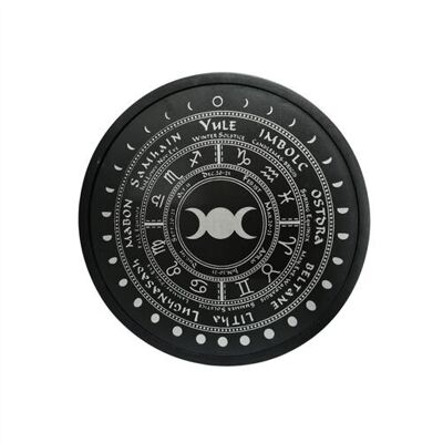 Mango Wood Wheel Of The Year, Silver Engraving