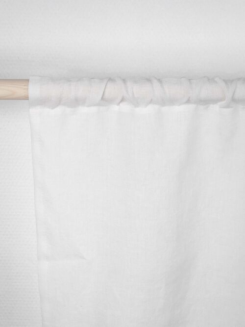 Rod pocket linen curtain in White - 91x100" / 230x254cm