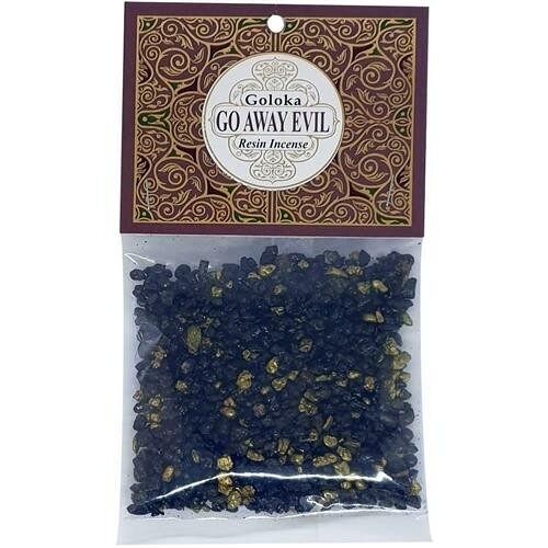 Goloka Resin  Incense Go Away Evil  - 30 grams 12 packs